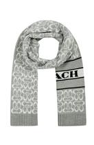 Scarf Coach, exclusivo para mulher, logotipo C, mesclado de lã e giz