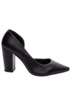 Scarpin Aberto do Lado Salto 8,5cm - Glamour Inovador em Preto