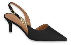 Scarpin Baixo Aberto Slingback Fivela Sapato Vizzano 1456.160104