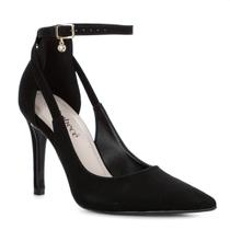 Scarpin Bebecê Fivela Pingente Pedraria Salto Alto Fino Preto - Feminino
