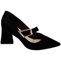 Scarpin Bebecê Fivela Salto Alto Bloco Scarpin Bebecê Fivela Salto Alto Bloco