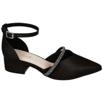 Scarpin Bebecê Salto Bloco Bico Fino Com Fecho T3628-089