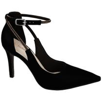 Scarpin Bebecê Salto Fino Bico Fino Tiras Strass T9430-279