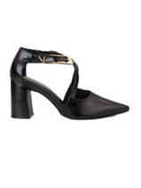 Scarpin Bebecê Tira Cruzada Com Enfeite Fivela