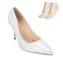 Scarpin Beira Rio Salto Alto e Meia BR25-41221 Scarpin Beira Rio Salto Alto e Meia BR25-41221
