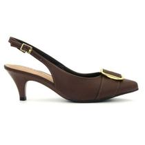 Scarpin Beira Rio Slingback Fivela - Feminino