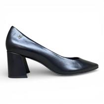 Scarpin Capodarte 4019590 Couro Salto Bloco Medio Bico Fino