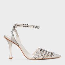 Scarpin Carrano Slingback Flawless Cristal Salto Drop Couro Nobuck - 803004