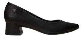 Scarpin casual salto bloco usaflex couro