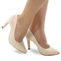 Scarpin Casual Salto Fino Médio Social Feminino P113 Cor:PretoTamanho:35
