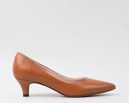 Scarpin CBK Salto Fino Couro Caramelo