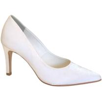 Scarpin cetim branco salto médio divalesi 65050
