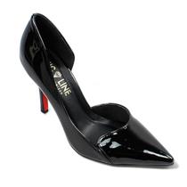 Scarpin Chic Line Luxo Couro Todo Vinil Preto Salto 12