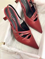 Scarpin couro lia line slingback