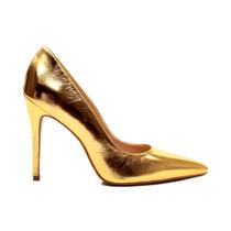 Scarpin Couro Ouro Salto Alto Cecconello 2130008-107 Scarpin Couro Ouro Salto Alto Cecconello 2130008-107