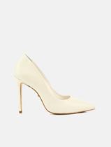 Scarpin Couro Salto Alto Fino Off White