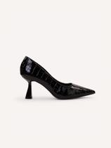 Scarpin Croco Verniz Preto Scarpin Croco Verniz Preto