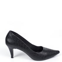 Scarpin Darcy Croco Preto