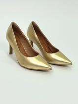 Scarpin dourado salto fino usaflex Scarpin dourado salto fino usaflex