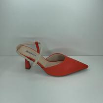 Scarpin Feminino Bebecê com Salto Bloco Baixo e Tiras Ajustáveis