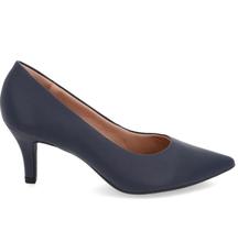 Scarpin Feminino Bico Fino em Couro Confort Azul Marinho - Cód: EP11001003