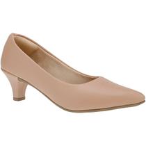 Scarpin Feminino Bico Fino Sapato Social Salto Baixo Conforto Macio Estilo Clássico Blogueira 205-02