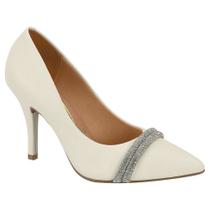 Scarpin Feminino Branco Off Cristal Silver Vizzano 1184.1174