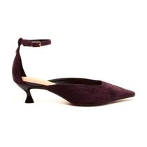 Scarpin Feminino Cecconello Camurça Malbec Bordô - 2615005 Scarpin Feminino Cecconello Camurça Malbec Bordô - 2615005