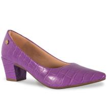 Scarpin Feminino Croco Salto Grosso - Elegância e Conforto