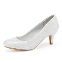 Scarpin Feminino de Salto Baixo DREAM PAIRS Prata 39 Scarpin Feminino de Salto Baixo DREAM PAIRS Prata 39