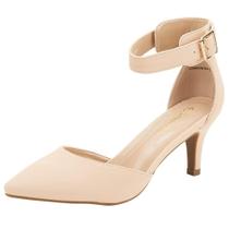 Scarpin Feminino DREAM PAIRS Salto Baixo 7,5 Nude com Fivela Scarpin Feminino DREAM PAIRS Salto Baixo 7,5 Nude com Fivela