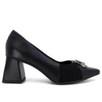 Scarpin Feminino em Couro Preto - Cód AI1306001