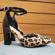 Scarpin Feminino Hermosa Espadrilhe Animal Print Bico fino Salto Alto Scarpin Feminino Hermosa Espadrilhe Animal Print Bico fino Salto Alto