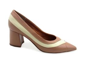 Scarpin Feminino Marlinês de Couro 6291 Salto Bloco Scarpin Feminino Marlinês de Couro 6291 Salto Bloco
