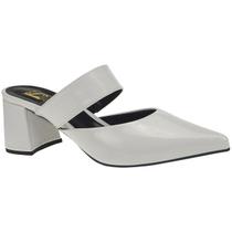 Scarpin Feminino Mule Social Salto Bloco Tamanco Bico Fino 0001