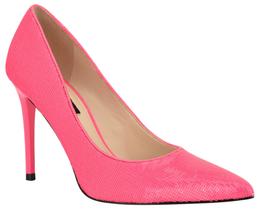 Scarpin Feminino Nine West Fresh Rosa com Paetês e Salto de 10 cm
