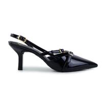 Scarpin Feminino Offline Salto Fino Verniz Preto - 5602