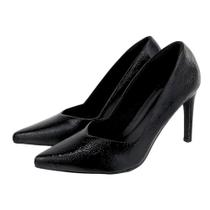 Scarpin Feminino Preto Verniz Salto Alto Bico Fino Elegante Scarpin Feminino Preto Verniz Salto Alto Bico Fino Elegante