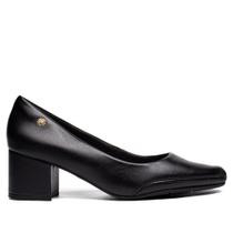 Scarpin Feminino Ramarim Couro Salto Bloco Bico Fino Preto Scarpin Feminino Ramarim Couro Salto Bloco Bico Fino Preto