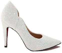 Scarpin Feminino Salto Alto Branco Glitter Noiva Dom Amazona Cd 3