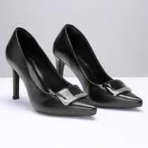 Scarpin Feminino Salto Alto Fino Bico Fino Preto - YES ME Scarpin Feminino Salto Alto Fino Bico Fino Preto - YES ME