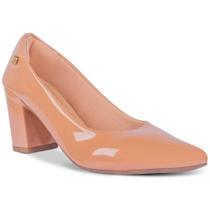 Scarpin Feminino Salto Alto Grosso Verniz