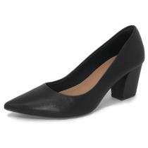 Scarpin Feminino Salto Bloco Conforto Casual Couro Usaflex Scarpin Feminino Salto Bloco Conforto Casual Couro Usaflex