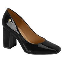 Scarpin Feminino Salto Bloco Verniz Preto Vizzano 1428.100