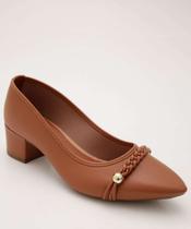 Scarpin Feminino Salto Grosso Bico Fino-45050