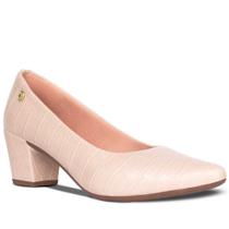 Scarpin Feminino Salto Grosso Croco