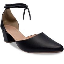 Scarpin Feminino Salto Grosso Salomé com Amarração Confortável