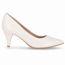 Scarpin Feminino Salto Médio Off White Piccadilly 745035-839