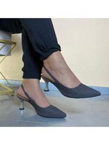 Scarpin Feminino Sapato Aberto Atras Salto Taça Baixo 191