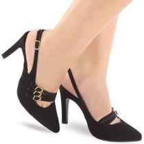 Scarpin Feminino Slingback Salto Confortável P124